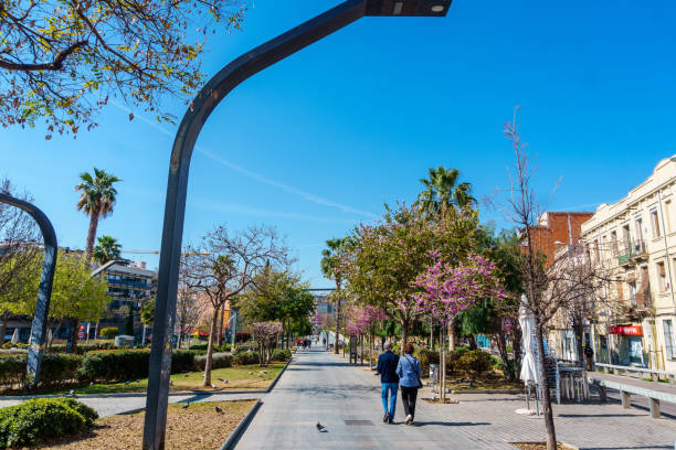 Badalona, Spain-May 2, 2023. Plaza Pompeu Fabra in the city centre of Badalona, Spain.